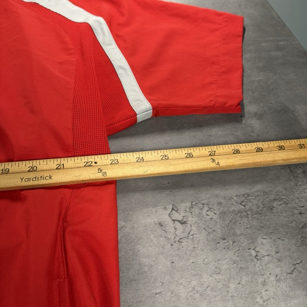 Ohio State Buckeyes Shirt Jacket Men L Red Blade Collar Coach ShortSleeve WarmUp - Picture 6 of 11